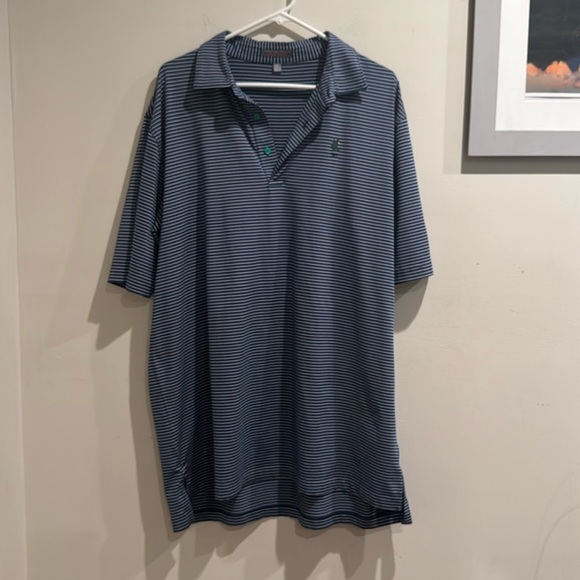 Peter Millar Stripe Summer Comfort Polo Golf Shirt‎ XL men’s Blue and white - Picture 1 of 8